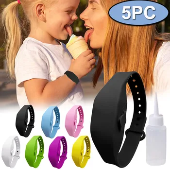 

Wristband Hand Sanitizer Dispensing Silicone Wearable Dispenser Pumps Disinfectant Wristbands Hand Wrist Band