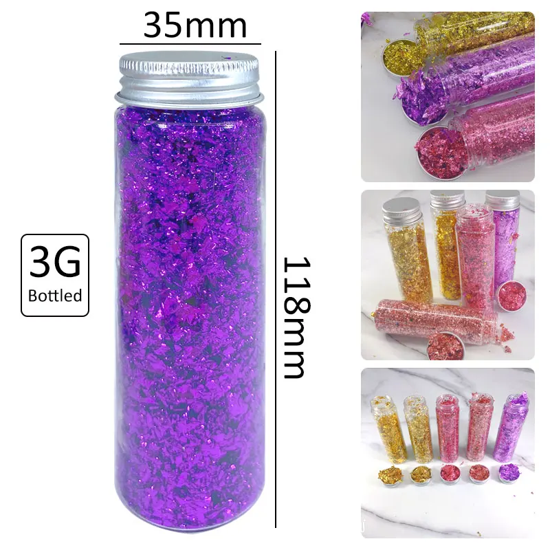 Colorful Imitation Gold Leaf Flakes For Arts Crafts Silver Copper Foil Fragments Not 24K Glod Flake | Дом и сад