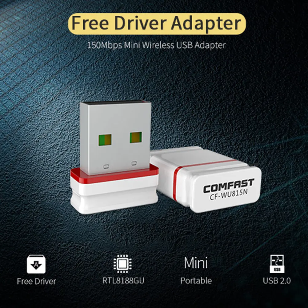 2,4 ГГц автоматическая установка беспроводной USB интерфейс 150 Мбит/с привод сетевая карта Wifi адаптер ноутбук мини офис стабильный сигнал
