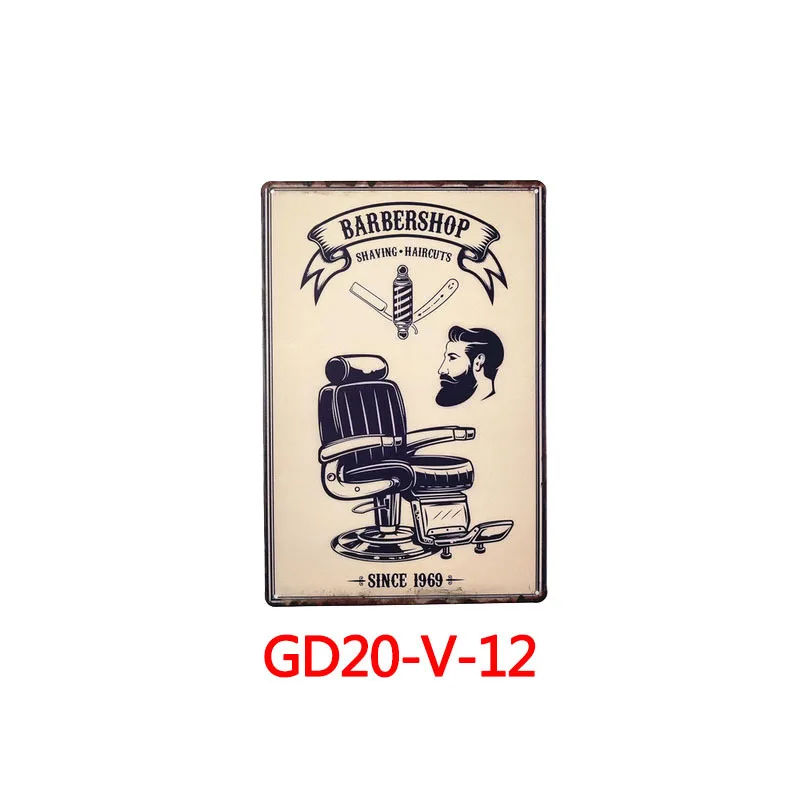 Pattern 12 Парикмахерская украшения аксессуары для стрижки Ретро Металлические оловянные вывески для дома настенные художественные Декор железные плакаты, постеры для парикмахерской - Цвет: Pattern 12