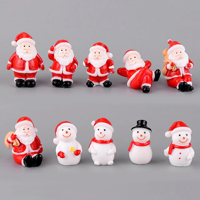 Em promoção! Resina Kawaii Colorido Mini Santa Boneco De Neve