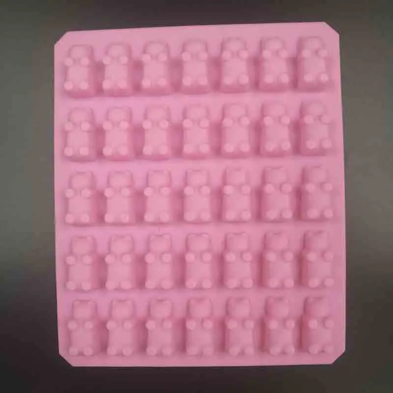Pink Силиконовые формы клейкий медведь форма желе медведь торт конфеты лотки с капельницей резиновый шоколад производитель 11 - Цвет: Pink