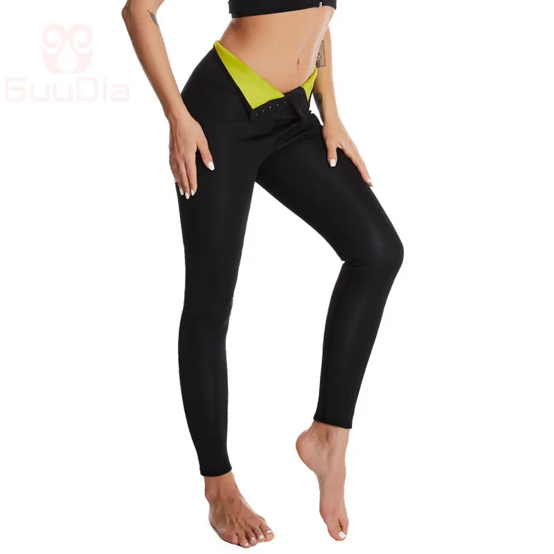 GUUDIA Hot Thermal Waist Trainer Pants Shaper Waist Trousers Slimming Legging Weight Loss Neoprene Sweating Pant Thigh Slimmer spanx bodysuit