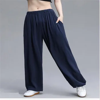

Summer 2019 women's long pants, loose and comfortable casual pants, solid color pocket pants, plus size pants M-7XL