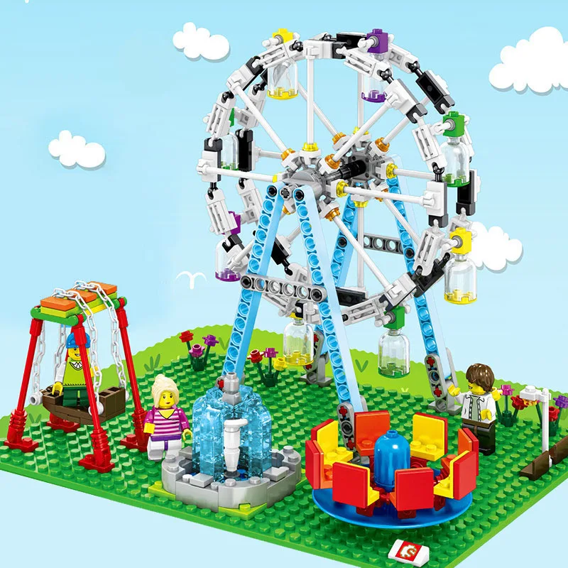 Ferris wheel amusement park facilities building blocks toys children enlightenment friends gifts | Игрушки и хобби