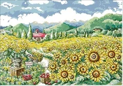 Xiaoyi хлопок, самостоятельно сочетающаяся вышивка крестиком, вышивка крестиком, RS хлопок, поставляется без принтов, Dn-82, Подсолнух, сад