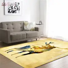 LeRadore роскошный Европейский ковер для гостиной, стул с рисунком оленя, полиэстеровый Противоскользящий мягкий коврик для спальни, мохнатый коврик для пола