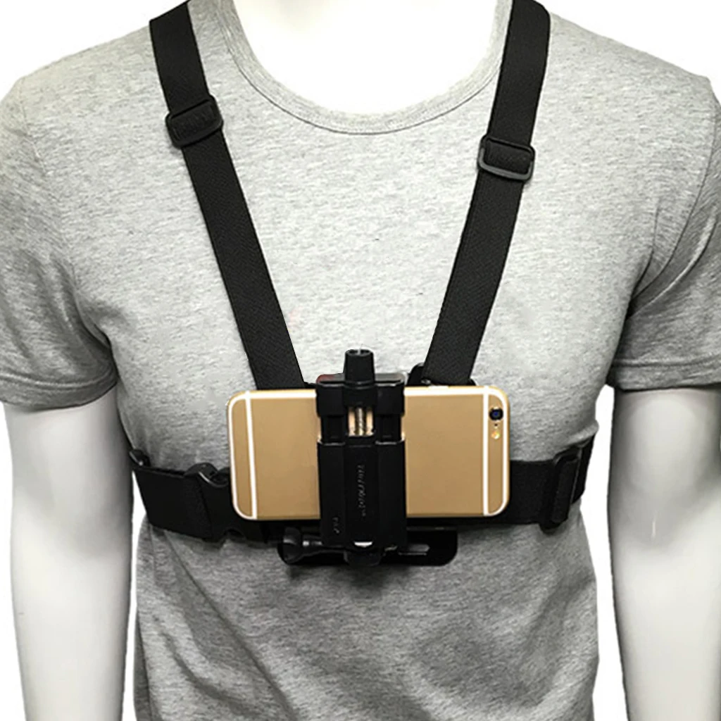 Adjustable Chest Body Harness Phone Clip Holder Mobile Phone Chest Mount Harness Strap Holder for iPhone for Huawei for Xiaomi