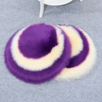 

20 Kinds Imitate Wool purple cream 2 Colors Stitching Round Area Rug Carpets Home Living Room Bedroom Diameter 50cm alfombras