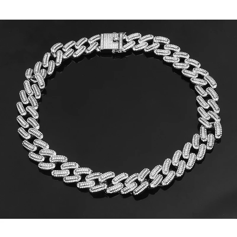 Роскошные 20 мм Iced Out мужские кубинские цепи ожерелье для мужчин золото серебро хип хоп Iced Out проложенные Bling CZ ожерелье рэпера ювелирные изделия