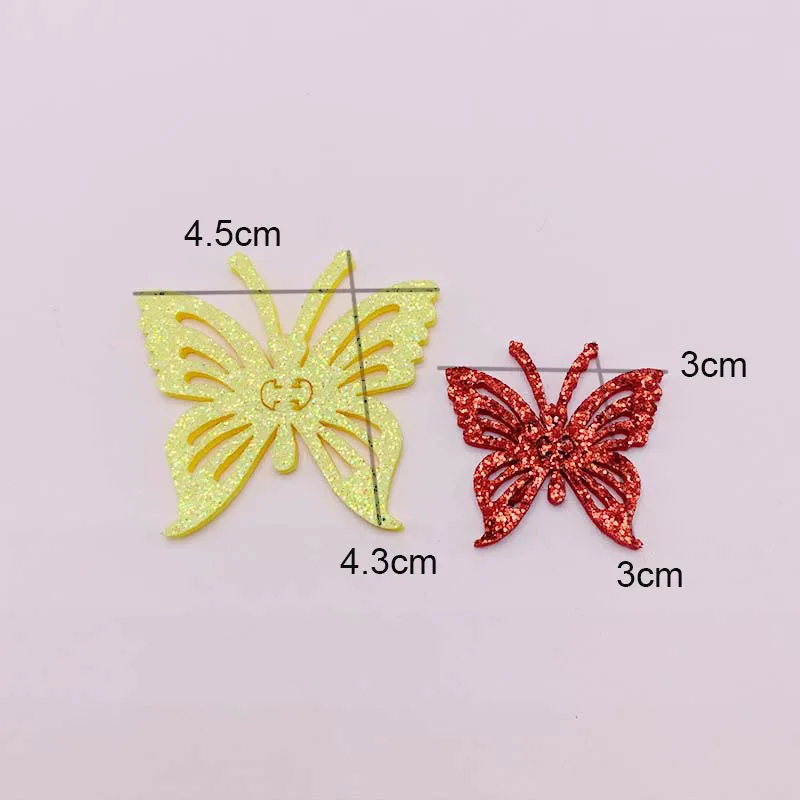 Purple Sliver Butterfly Patches Laser Sequin Patches for Clothes Glitter  Paillette Fabric Appliques DIY Hair Accessories 44x34MM