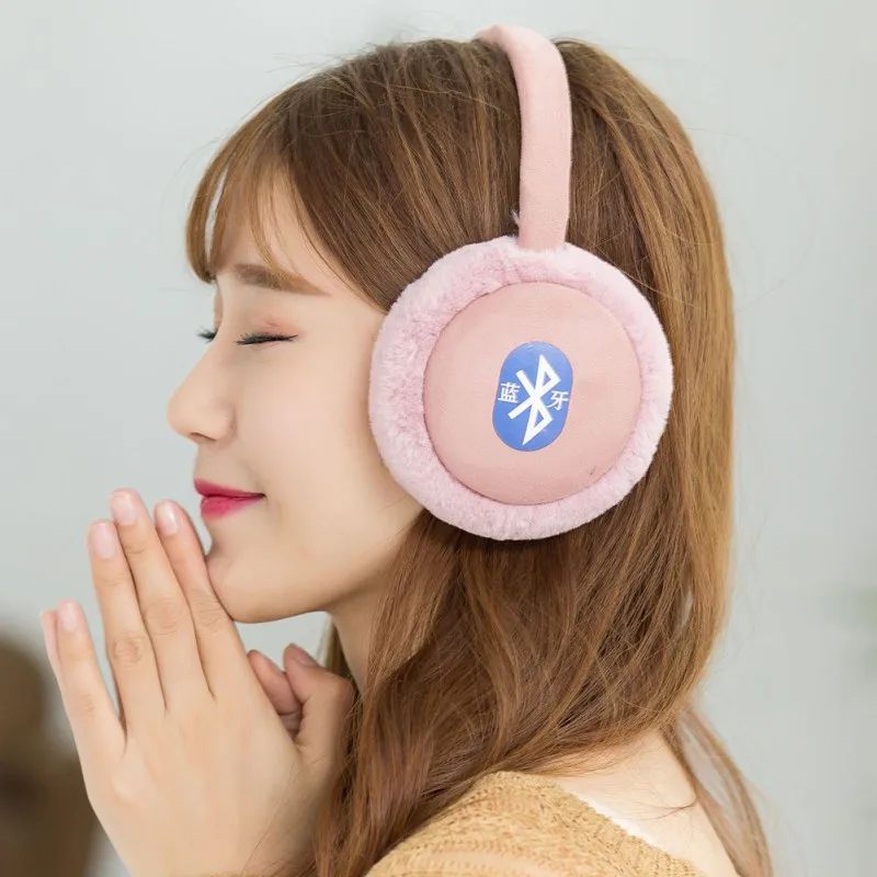 Multifunction Plush Material Foldable Warm Bluetooth Headset Earmuff Warm Wireless Headphones Fluffy Headset Winter Ear Warmer