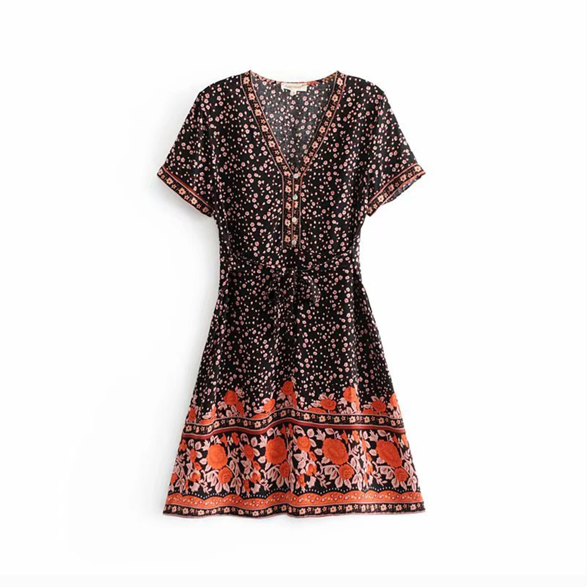 Short Sleeve Mini Сливовое цветочное богемное шикарное Макси платье для женщин летнее без рукавов без бретелек сексуальное платье для женщин богемное хиппи пляжные Вечерние Длинное Платье - Цвет: Short Sleeve Mini