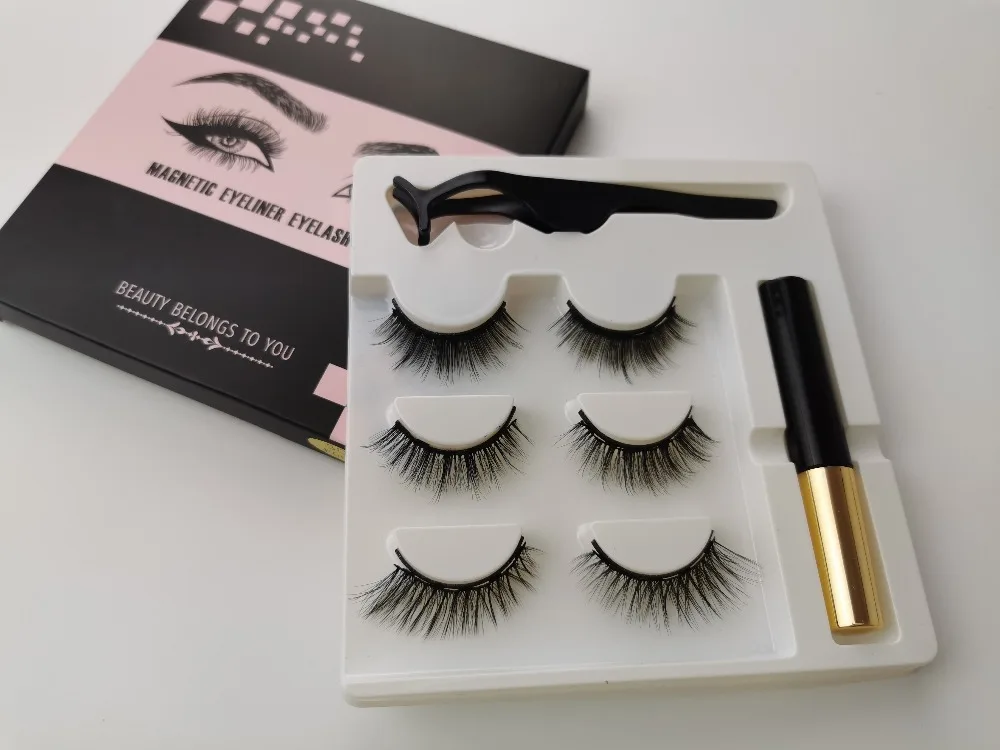 Magnetic Eyelashs Set Natural long 3D Faux magnet Eyelashes Easy to wear Soft Mink Lashes False Eyelashes cilios magnetico