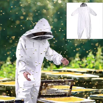 

Full Body Beekeeping Clothing Veil Hood Hat Clothes Protective Beekeeping Suit Beekeepers Bee Suit with Gloves Safety Clothing