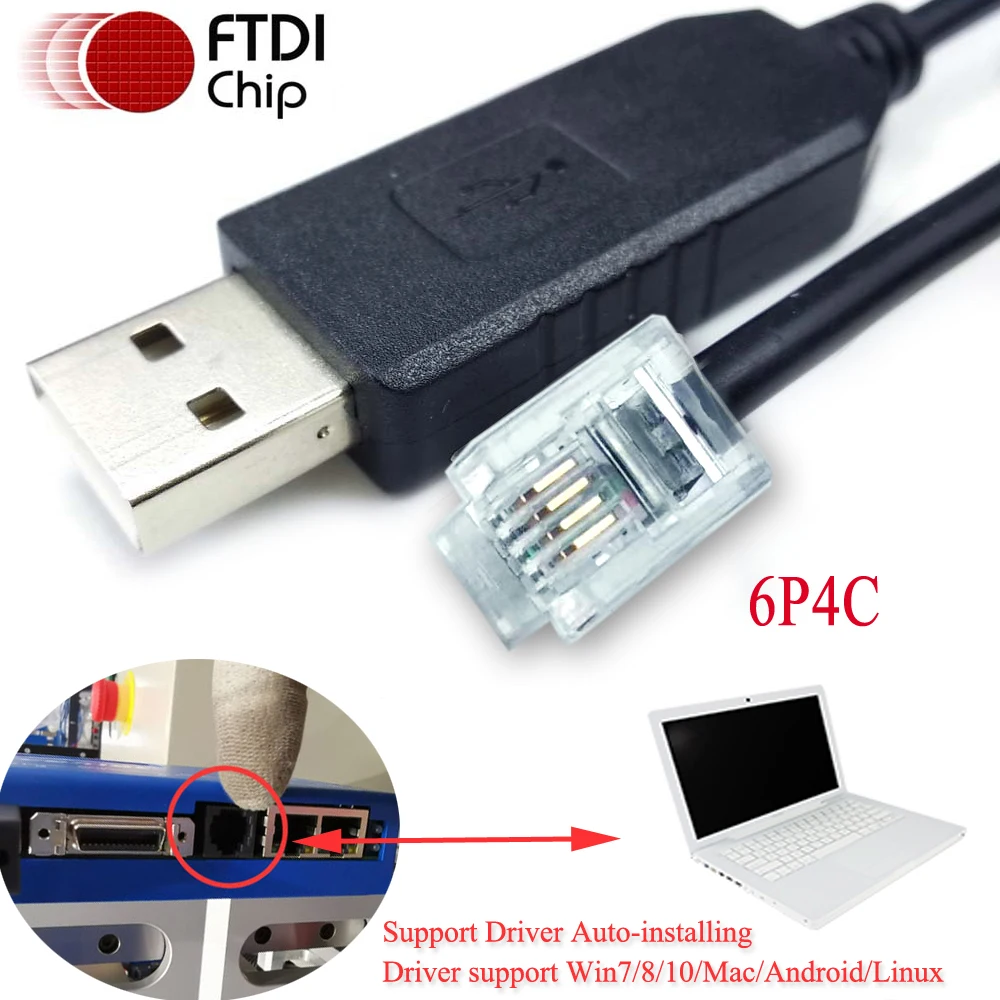 FTDI USB RS232 к rj12 для Copley Cotrols двигатель с последовательным кабелем драйвер J5 SER-CK Xenus