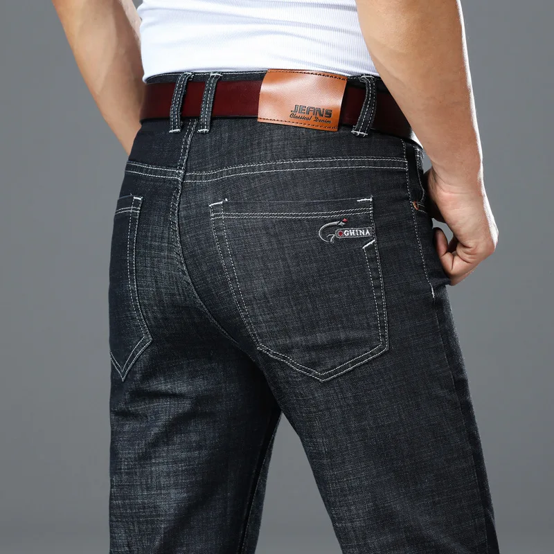 Brand 2019 Autumn New Men's Jeans Fashion Casual Business Elastic Force Jeans Straight Classic Slim Denim Pants Male Trousers Brand 2019 Autumn New Men's Jeans Fashion Casual Business Elastic Force Jeans Straight Classic Slim Denim Pants Male Trousers