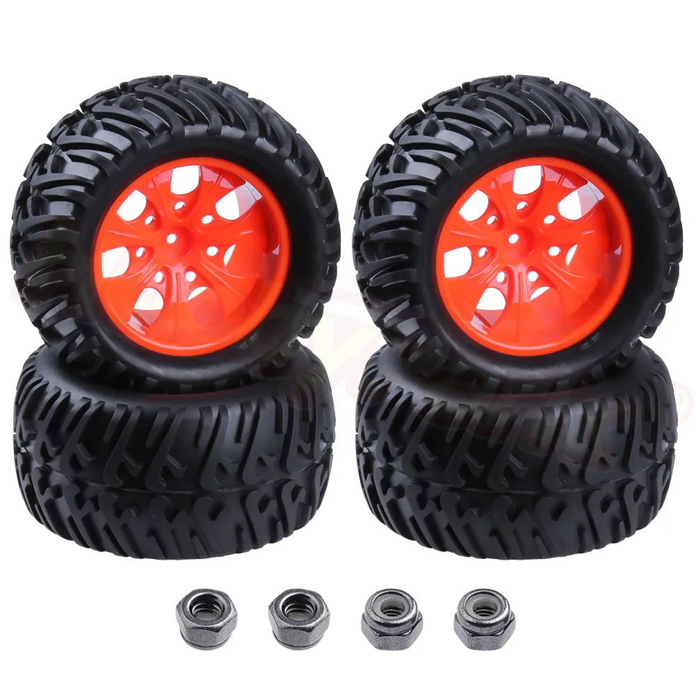 4pcs Rally Tire&wheel Rim 12mm Hex BBNK for HSP HPI RC 1 10 Model Racing Car for sale online 