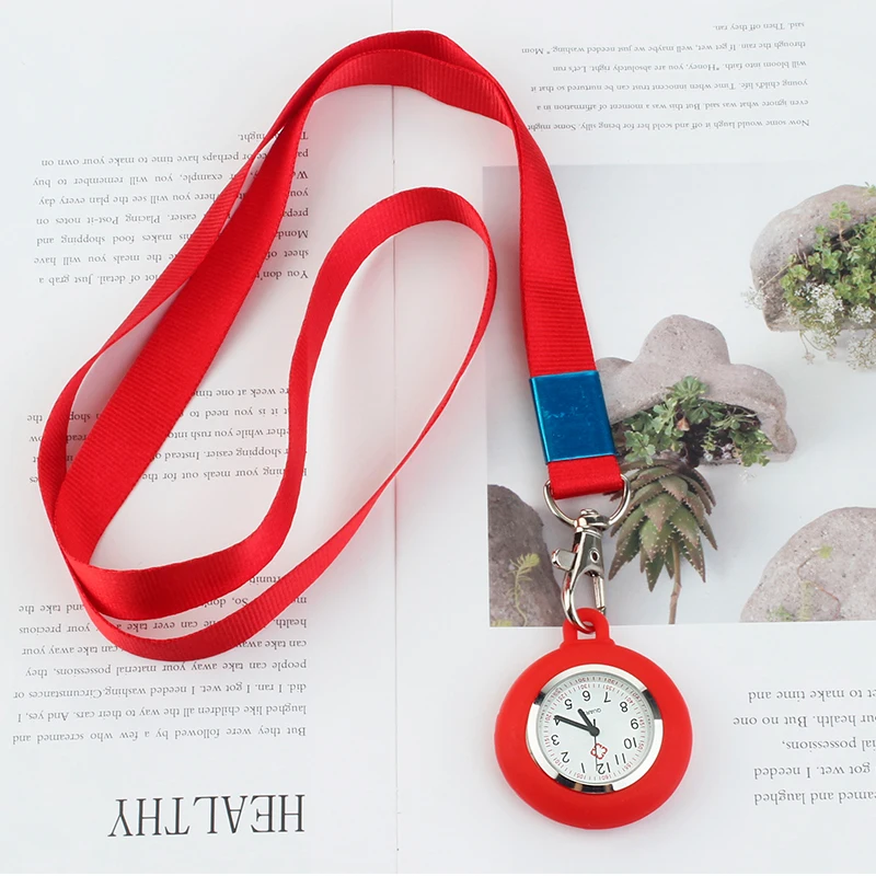 Lanyard Clip Nurse Pocket Watch Nurse Watch Silicone Pocket Watch Chest Watch Medical Nurse Pocket Watch Nurse Watch Solid Color