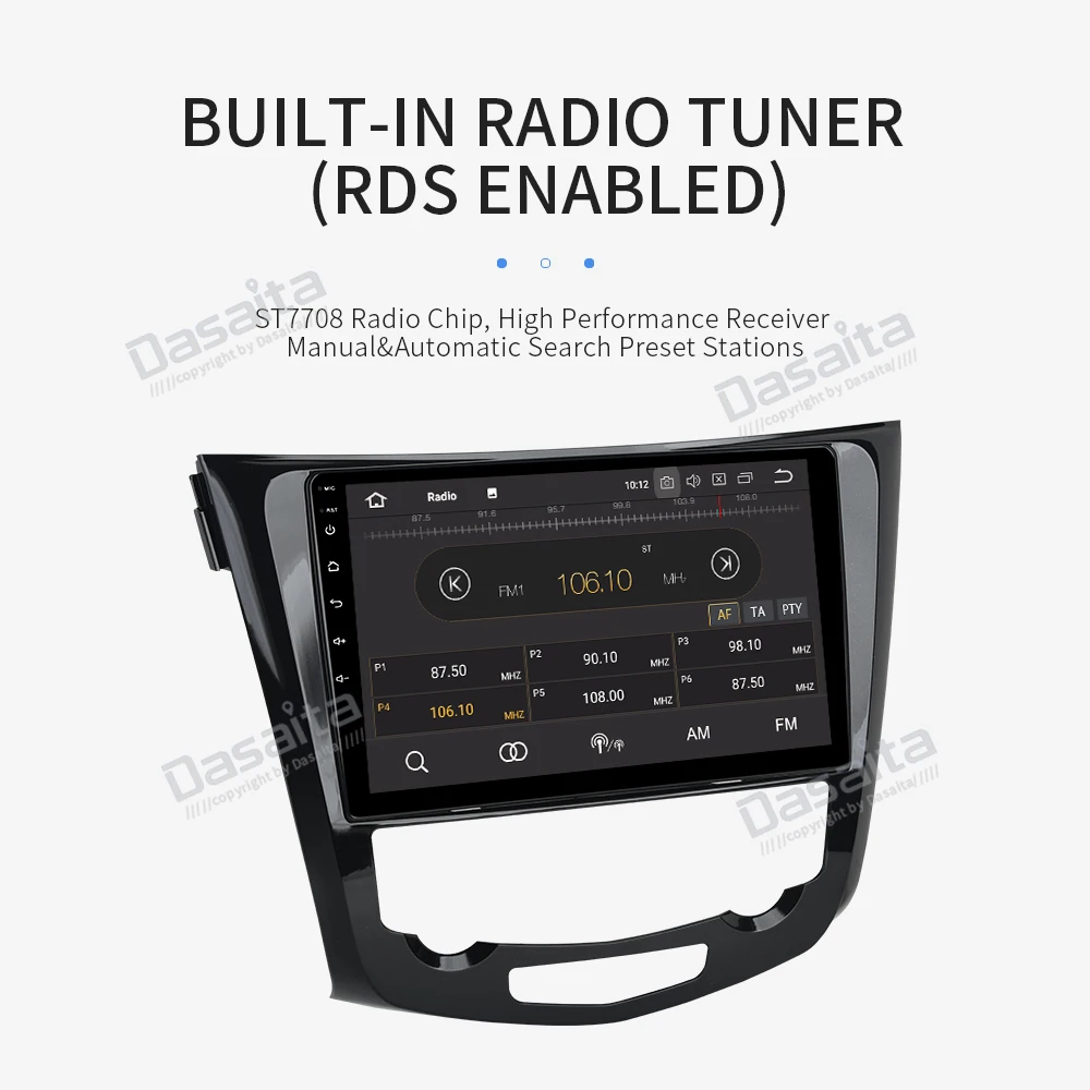 Dasaita Android 9,0 gps радио 10," для Nissan X-Trail Qashqai J10 J11 автомобильный стерео Мультимедиа gps навигация