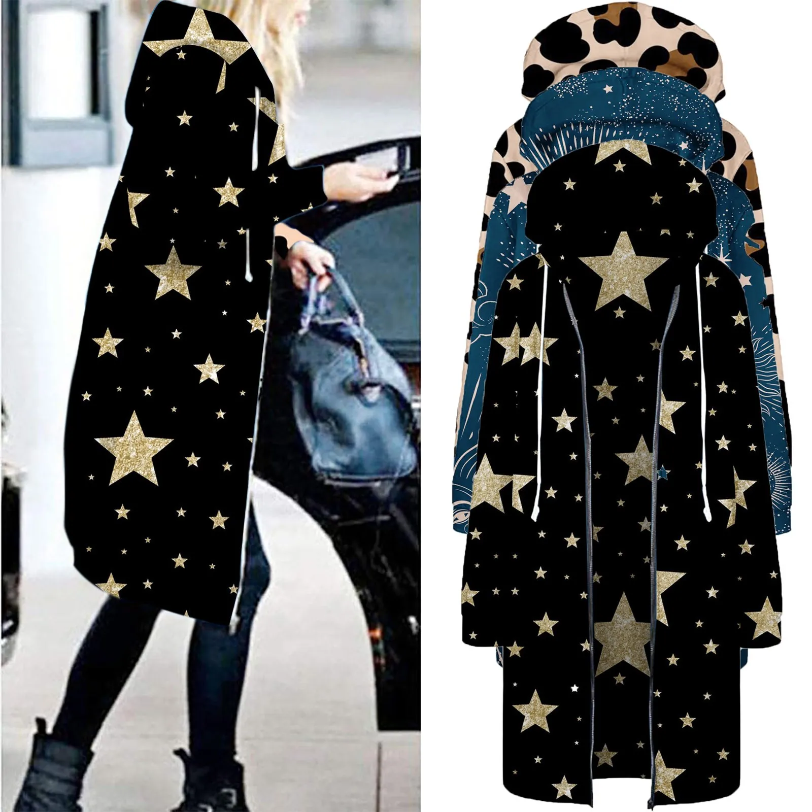 Women's Jacket Autumn Casual Women Long Hoodies Sweatshirt Coat Zip Up Outerwears Hooded Jacket Plus Size Outwear Tops худи pull 2