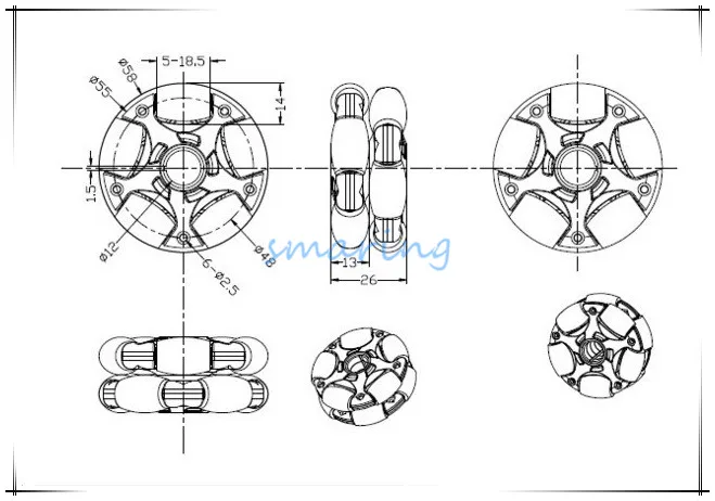 1pcs-58mm-Omni-universal-Wheel-for-Arduino-Robot-Car-Chassis-Kit-for-DIY-Robotic-Motor-platform (2)