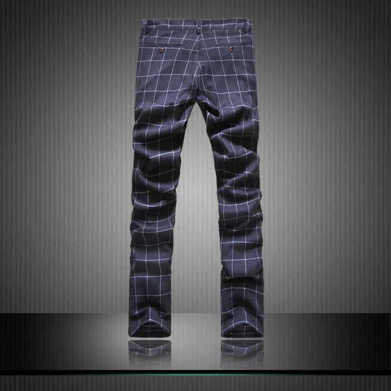 plaid fitted pants