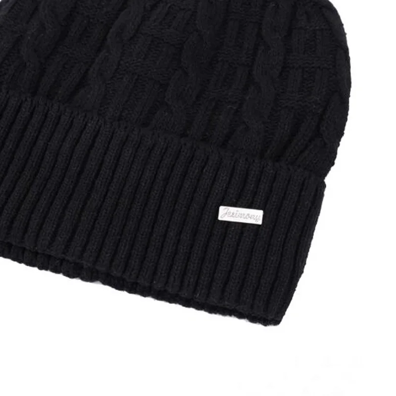 XEONGKVI корейский твист Стрик фланец вязаная теплая зимняя шапка бренд Skullies Beanies добавить плюшевые шерстяные шапки для мужчин помпон