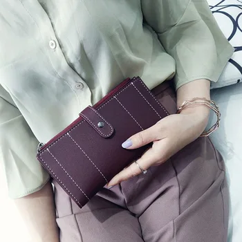 

Wallet women fashion purse lady long handbag bag PU leather wallet zipper clutch