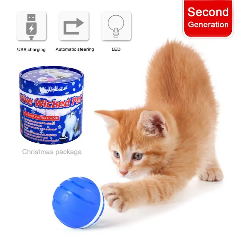 

Upgrade Smart Dog Toys Ball Automatically Wake Up Pet Ball Dog/Cat Outdoor Interactive Toy LED Electric Ball Christmas for dogs