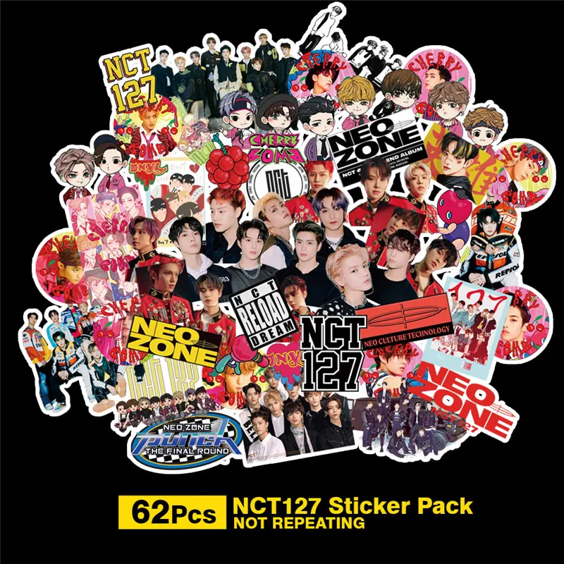 62 шт./компл. Kpop NCT команда 127 два раза хочу одну большую головку милые наклейки
