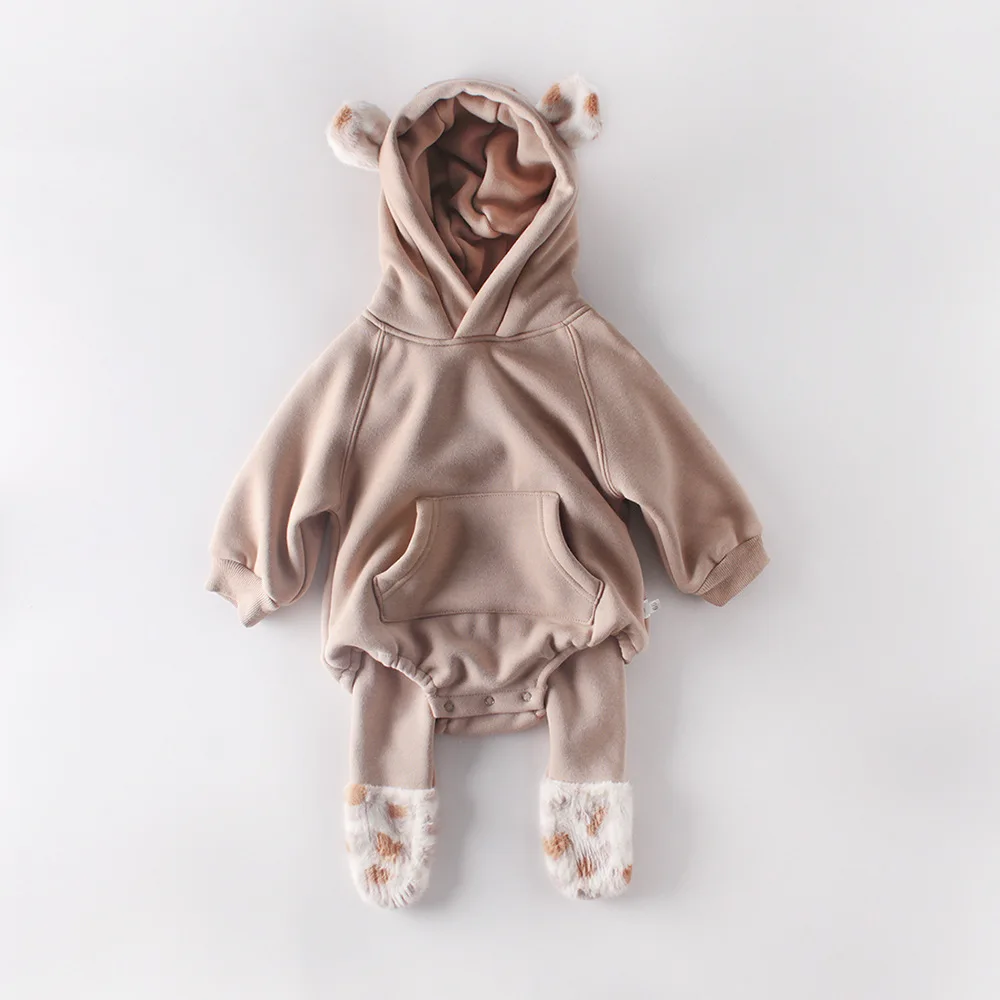 Koodykids/сезон осень-зима; боди для маленьких девочек и мальчиков; Плюшевый комбинезон для малышей; Одежда для маленьких мальчиков; Комбинезон для маленьких мальчиков; комплект одежды с длинными рукавами