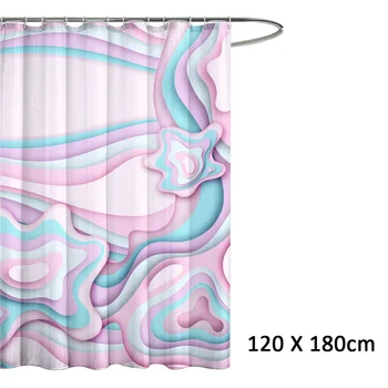 

Bathroom Decor Hotel Screen Polyester Waterproof Fabric Shower Curtain Gradient Colorful Anti Mildew With Hooks Easy Install