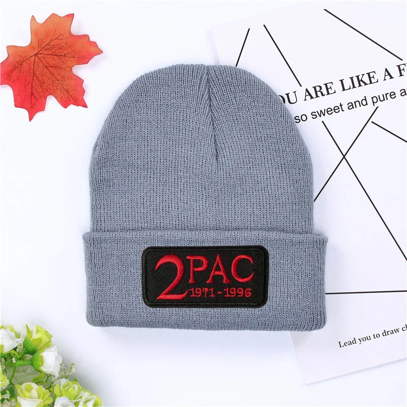 Tupac 2pac, зимняя шапка, одноцветная, хип-хоп, вязанная шапка, унисекс, шапки, зимняя уличная шапка