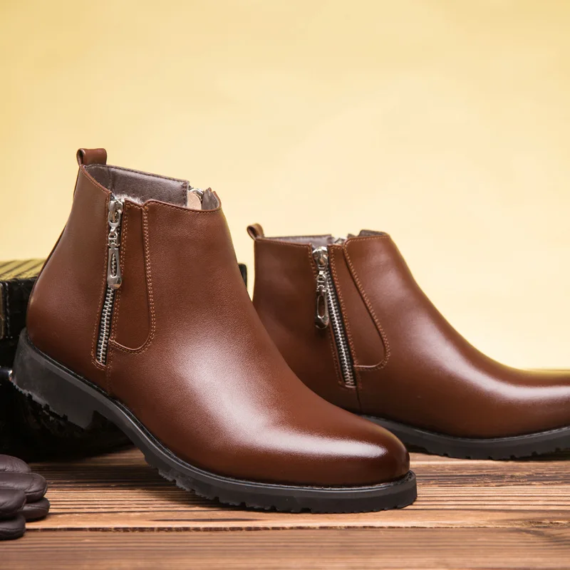 OUDINIAO/зимние ботинки для мужчин; коллекция года; повседневная обувь на плюшевом меху; теплые мужские ботинки; зимняя обувь; мужские Модельные ботильоны на шнуровке
