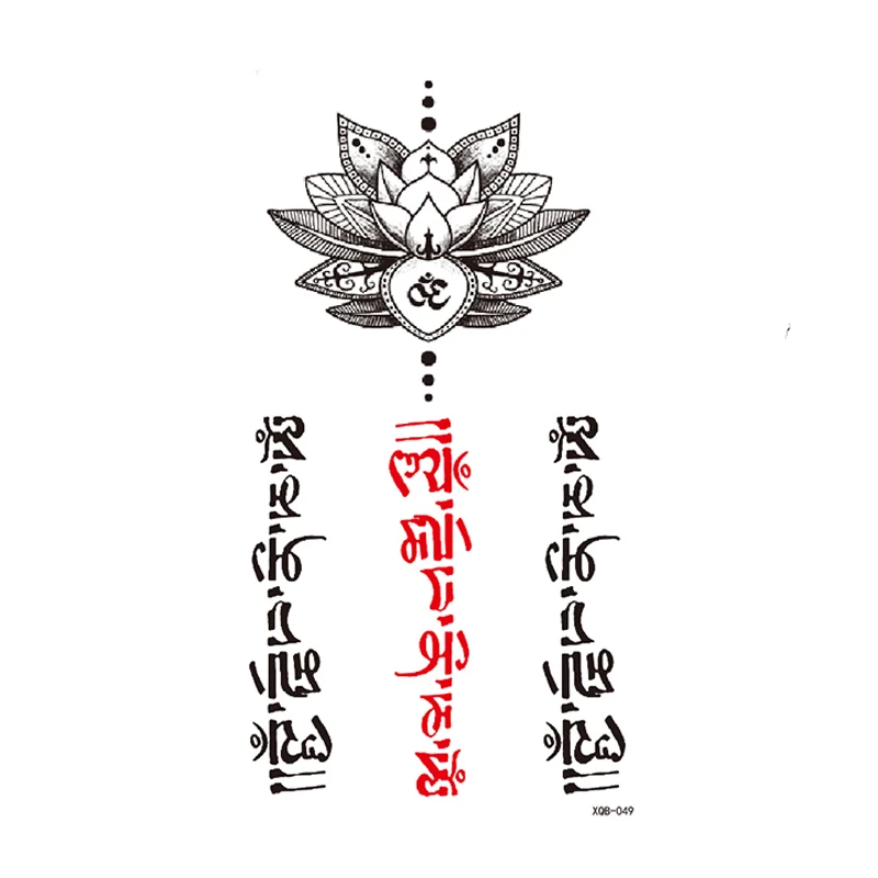 Blume Lotus Rose Temporäre Tattoo Aufkleber Tattoo Männer Henna Tattoo Body Art Tattoo Wasserdichte temporäre Tattoos Ärmel – Detail 1