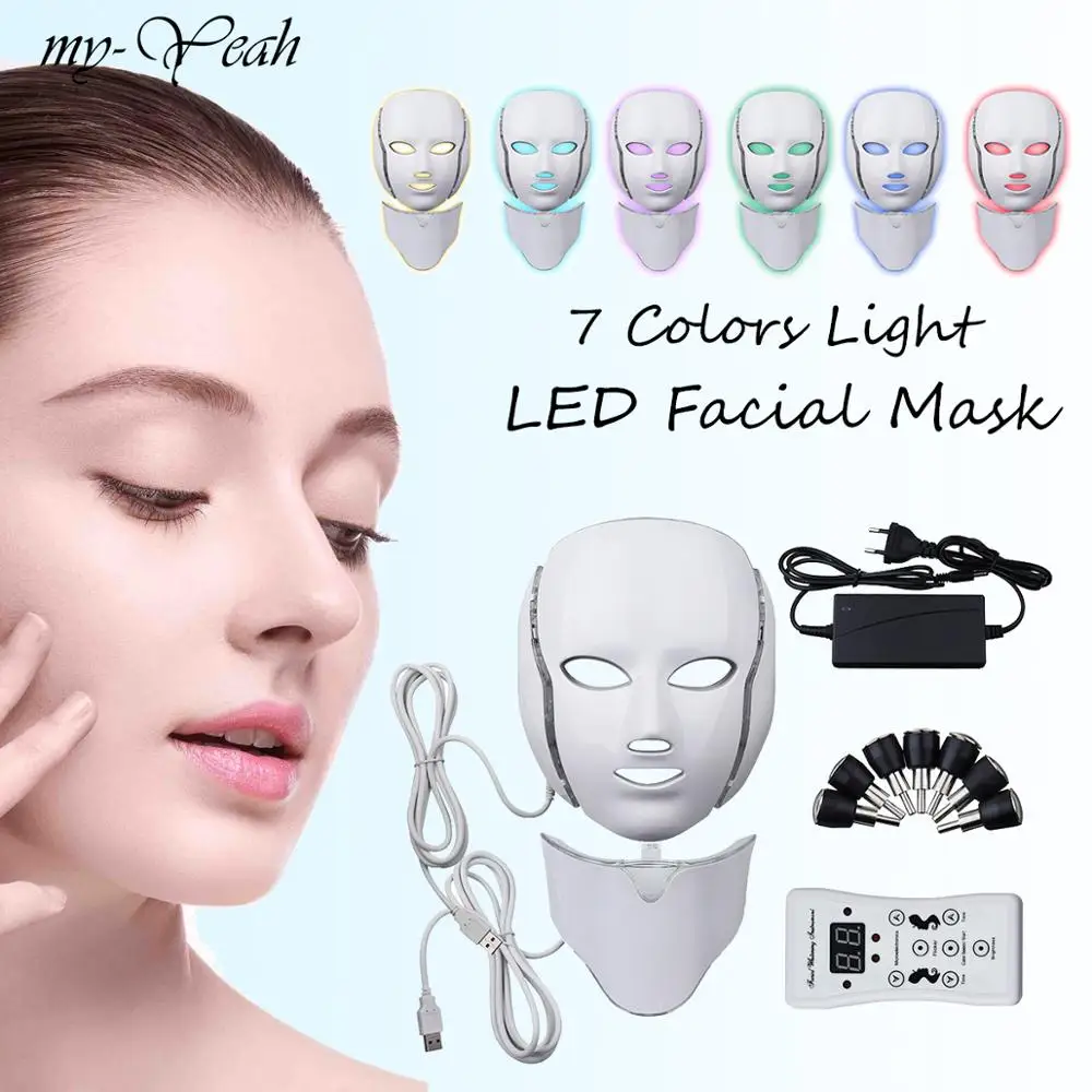 

7 Colors Light Photon LED Facial Mask Light Therapy Skin Rejuvenation Anti Acne Face Skin Care Beauty Whitening Instrument