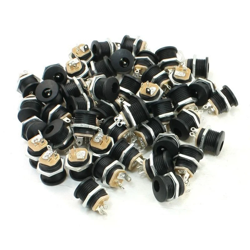 100 шт. 5,5X2,1 мм DC Мощность Plug: 50 шт. Мужской припоя бочка, кончик Гнездовой разъем Jack прямые разъемы, прибор для контроля уровня сахара в крови с 50 DC-022 отверстие резьбовое N