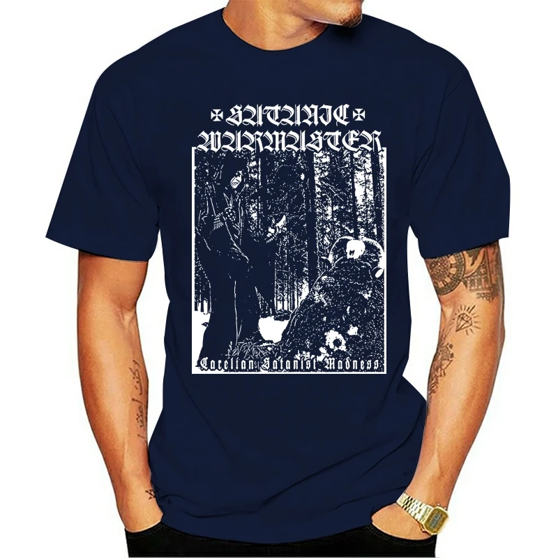 

SATANIC WARMASTER T-shirt Carelian Satanist Madness Goatmoon Ad Hominem Tsjuder Print T-Shirt Man Short Sleeve T Shirt Top Tee