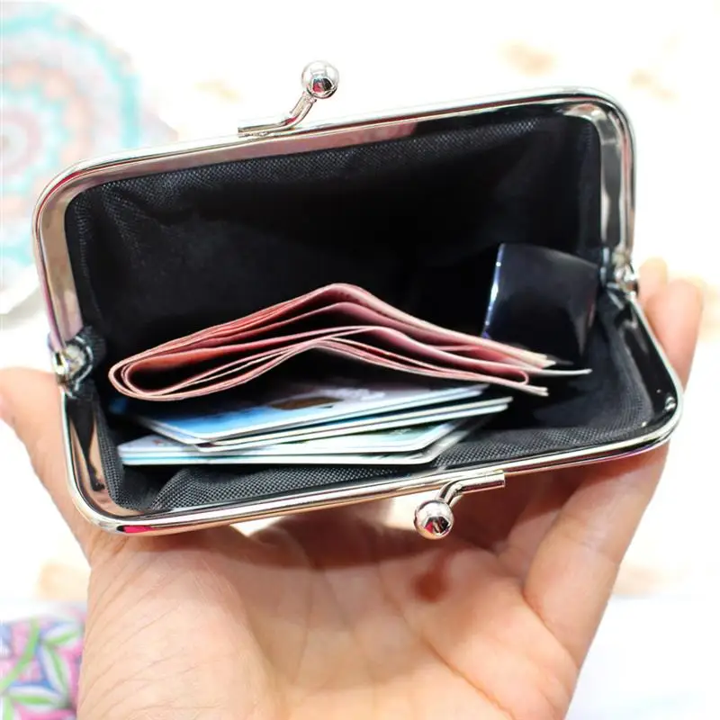 Retro Ethnic Style Printing Women's Coin Purse Geometric Mini Clasp Closure Wallet Coin Pouch Creative Pattern Bags Dropshipping
