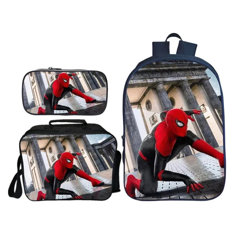 

Hot Sale 3Pcs/Set Spider Man Children Shoulder Backpacks Cartoon Kids Baby School Bags Boys Bookbag Student Boy Schoolbag