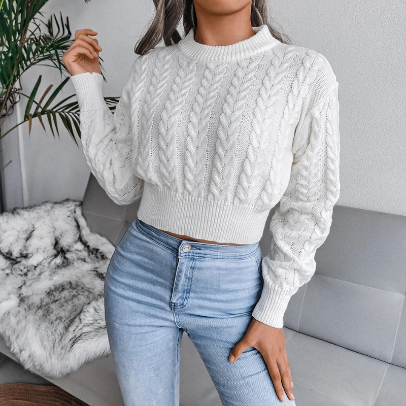 NEW Womens Long Sleeve Knit Sweater O Neck Casual Knitwear Jumper Pullover Tops
