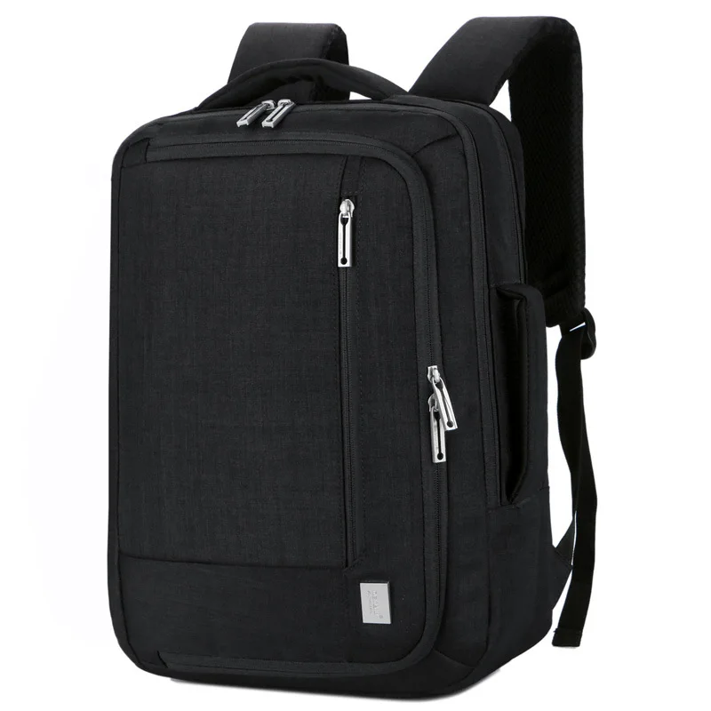 Black Backpack Деловой мужской рюкзак для ноутбука 15,6 дюймов с USB подзарядкой, мужской водонепроницаемый рюкзак для путешествий, школьный рюкзак для подростков - Цвет: Black Backpack