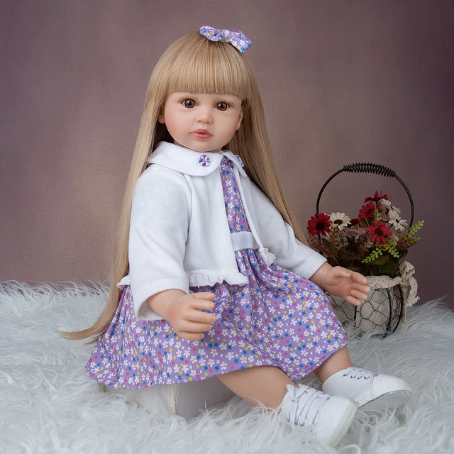 24 Inch Reborn Baby Dolls Cloth Body Princess Girl Real Looking Baby Dolls  Boneca Reborn Long Hair For Kid Birthday Xmas Gift - AliExpress