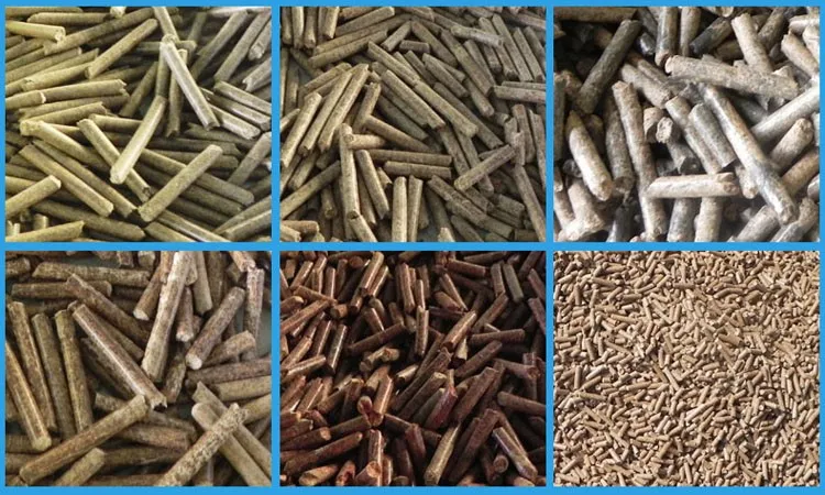 different wood pellets