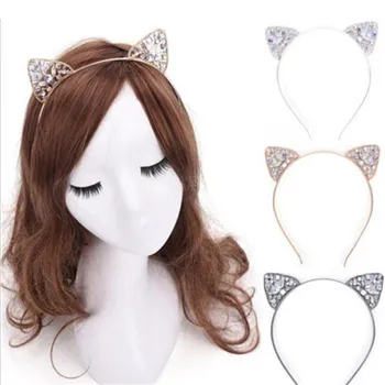 

2020 Korean Hair Accessories Hair Band Cute Cat Ears Headband Tiara Edging Headband Teeth Ear Cartoon DIY Headband Alloy