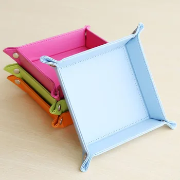 

Leather change disk desktop storage box key storage box fashion home small tray decoration wardrobe storage box