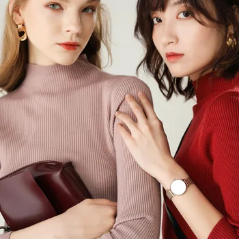 

Women Knitted Turtleneck Sweater 2019 Autumn Winter Soft Jumper Fashion Slim Pull Femme High Elasticity Pullovers Knitwear