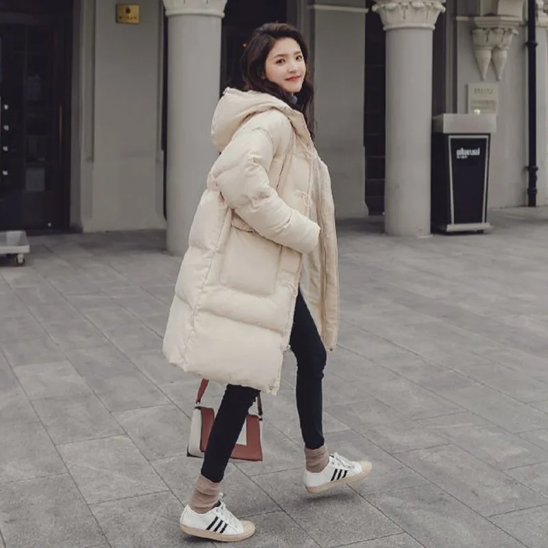 

Photo Shoot CHIC Winter New Style Hooded Toggle down Coat Women's College Style Loose Thick Cotton Overcoat