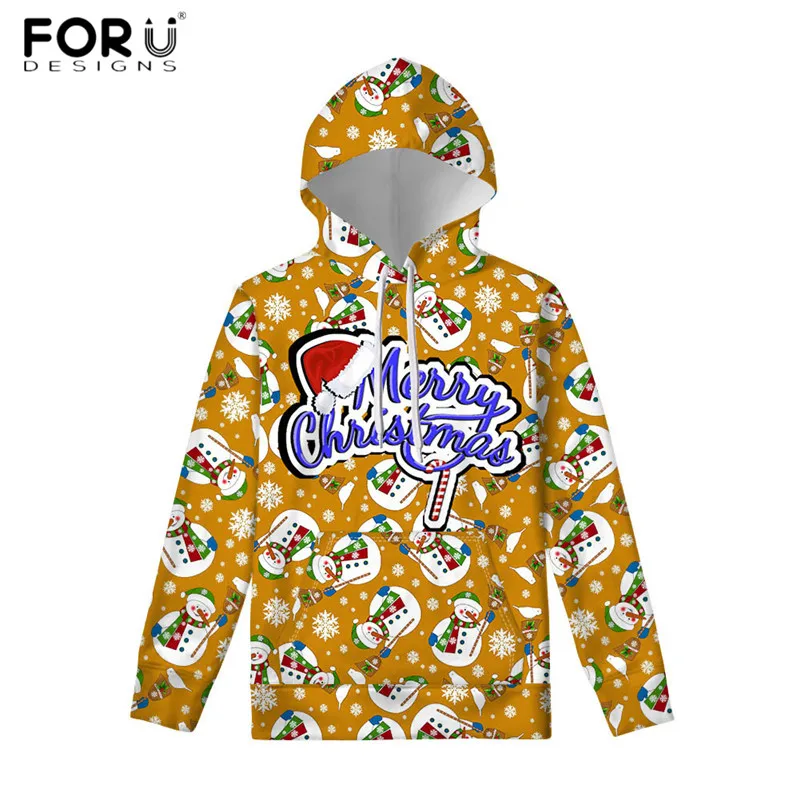 FORUDESIGNS/Новое поступление; толстовка с принтом Санта-Клауса и милым рисунком; женская Рождественская Толстовка больших размеров; женские пуловеры высокого качества - Цвет: CC3404Z72W